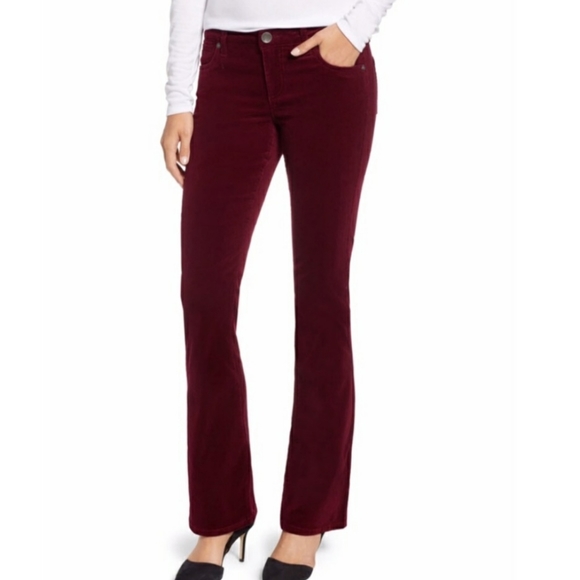 Kut from the Kloth Denim - Kut Karen Baby Bootcut Corduroy Jeans Burgundy NEW